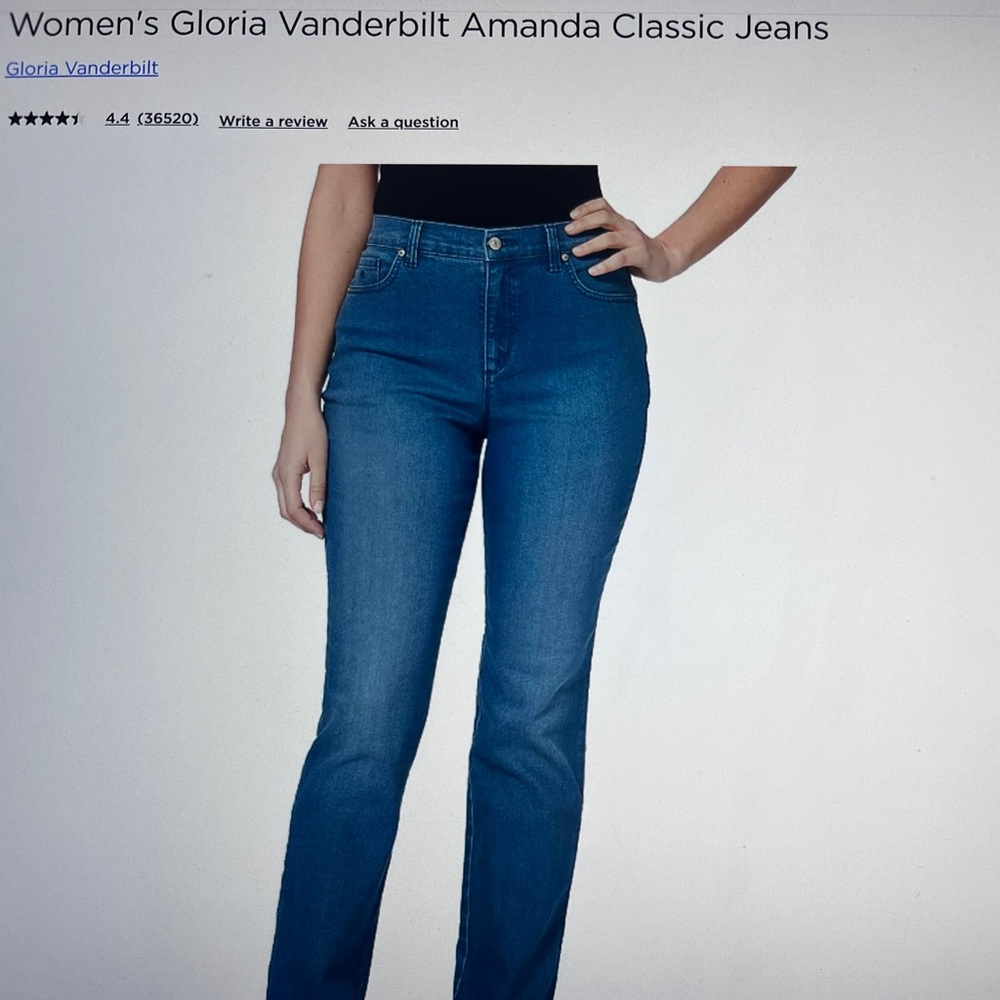 New Gloria Vanderbilt Amanda Classic Jeans